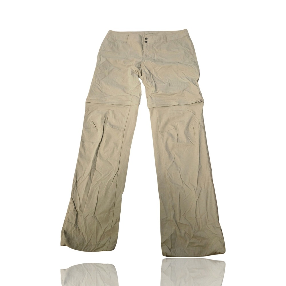 Columbia Omni-Shield Women 12 Regular Convertible Hiking Pants Tan Zip Off Khaki